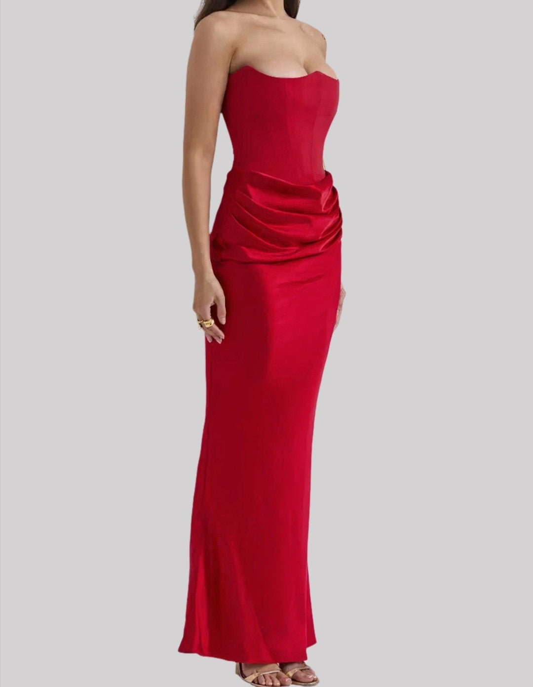 Viona - Women’s strapless elegant maxi dress with sophisticated design