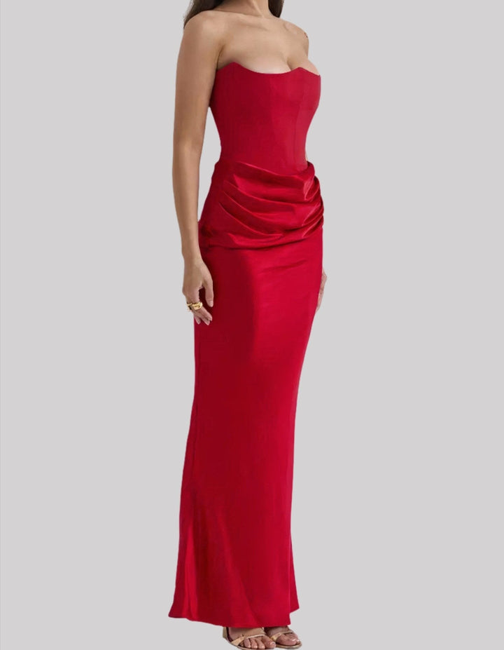 Viona - Women’s strapless elegant maxi dress with sophisticated design