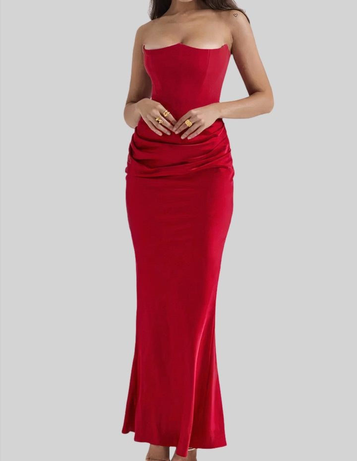 Viona - Women’s strapless elegant maxi dress with sophisticated design