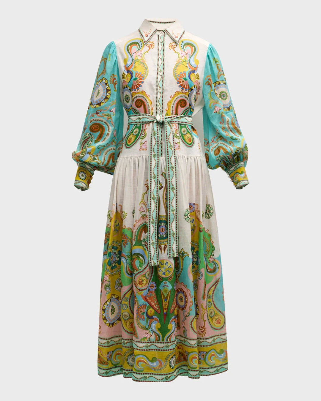 Avacyn maxi dress with paisley print, featuring balloon sleeves. Feminine and flowy, perfect for a casual summer look.