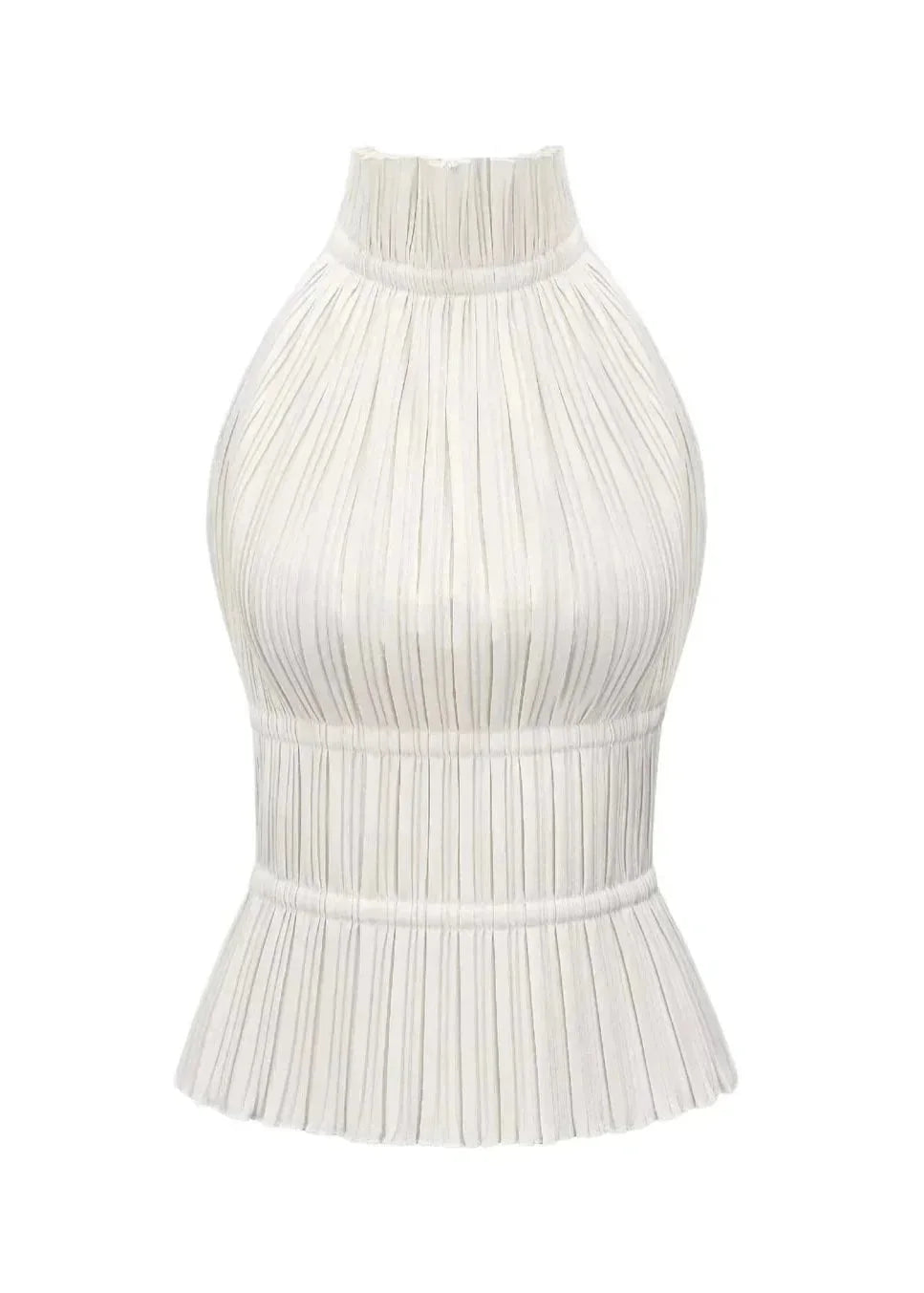 "Women's halter top with metallic chain details, made of soft cotton blend in a sleek black color."