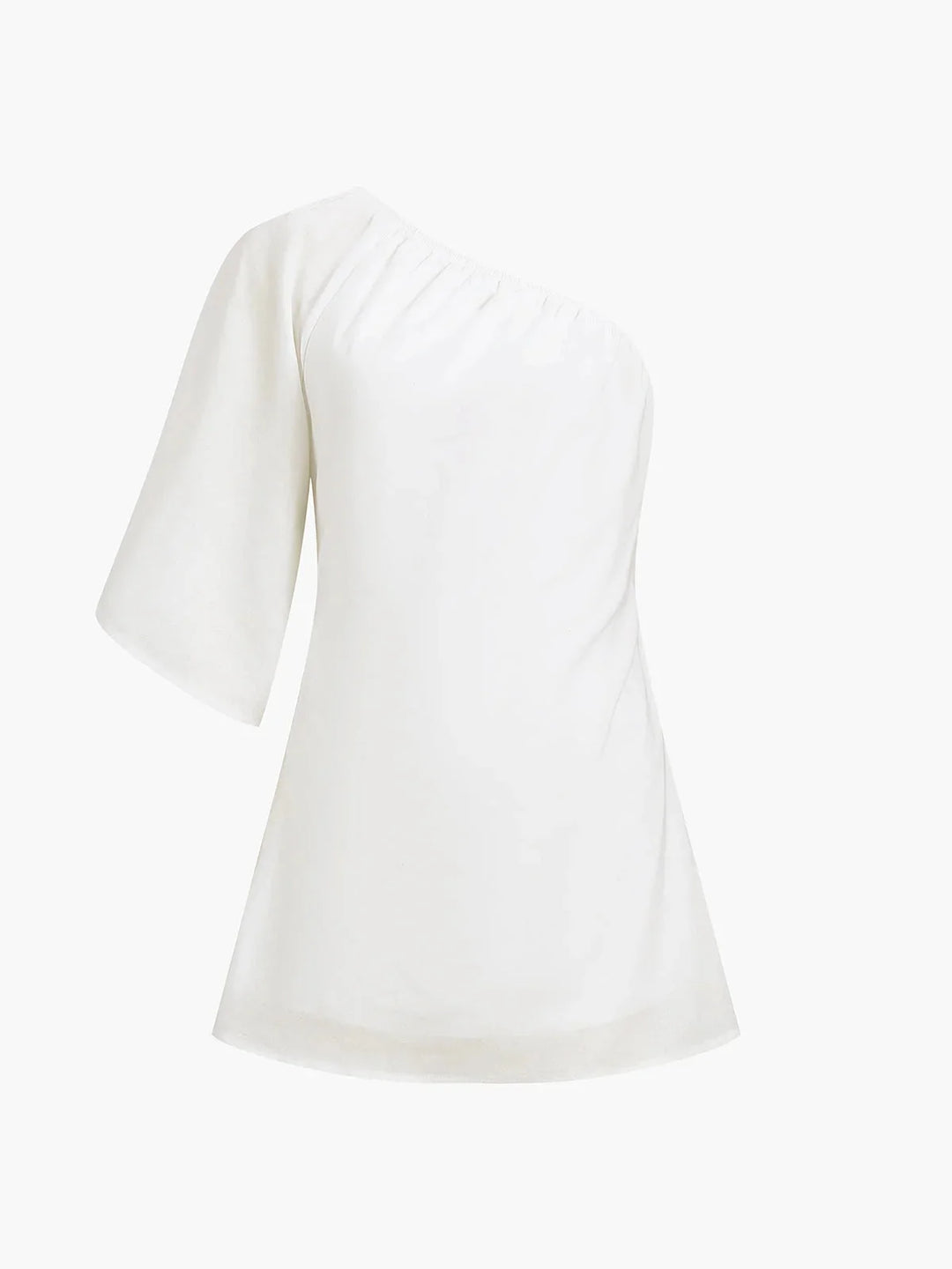"Off-shoulder mini dress in Azalia, featuring puff sleeves and a flattering silhouette, perfect for a chic and stylish look."