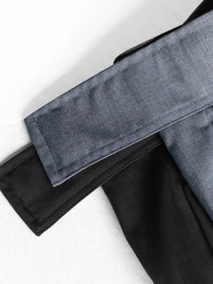 Black wide-leg pants with adjustable fit from Boston. Made of soft, stretchy fabric. Side pockets and elastic waist for…
