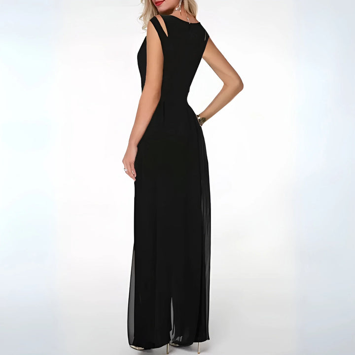 Sleeveless maxi dress for women in Dakoda with side cutouts, made from airy, soft fabric, ideal for warm weather casual wear.