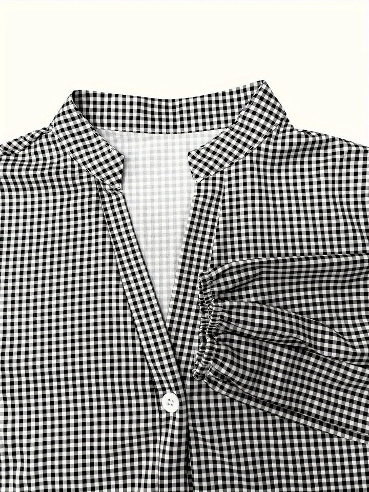 Navy striped dress with white buttons and collar, a timeless style staple in soft cotton blend.