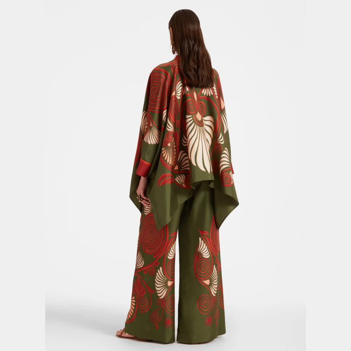 "Jasper bohemian set featuring airy fabrics and playful spring patterns, perfect for versatile styling on sunny days."