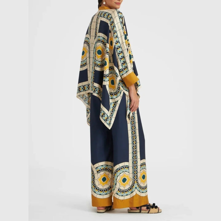 "Navy bohemian set in Jasper design, perfect for spring days. Made of soft and versatile material, featuring intricate…