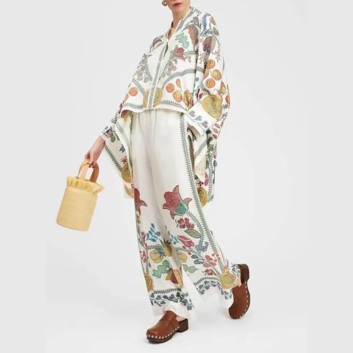 White2 Jasper set: Soft, airy bohemian style for spring. Flowy fabric and versatile design for casual days.