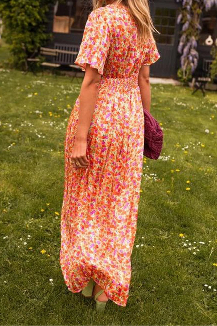 Floral maxi dress for women in soft cotton blend with a flattering silhouette and vibrant print, perfect for everyday wear…