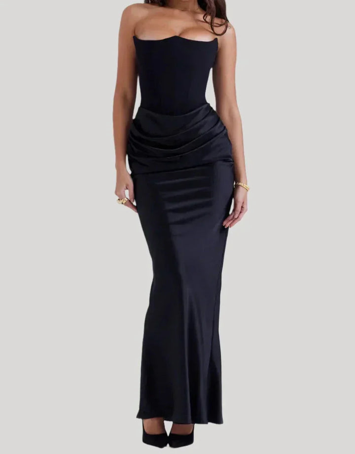 Viona - Women’s strapless elegant maxi dress with sophisticated design