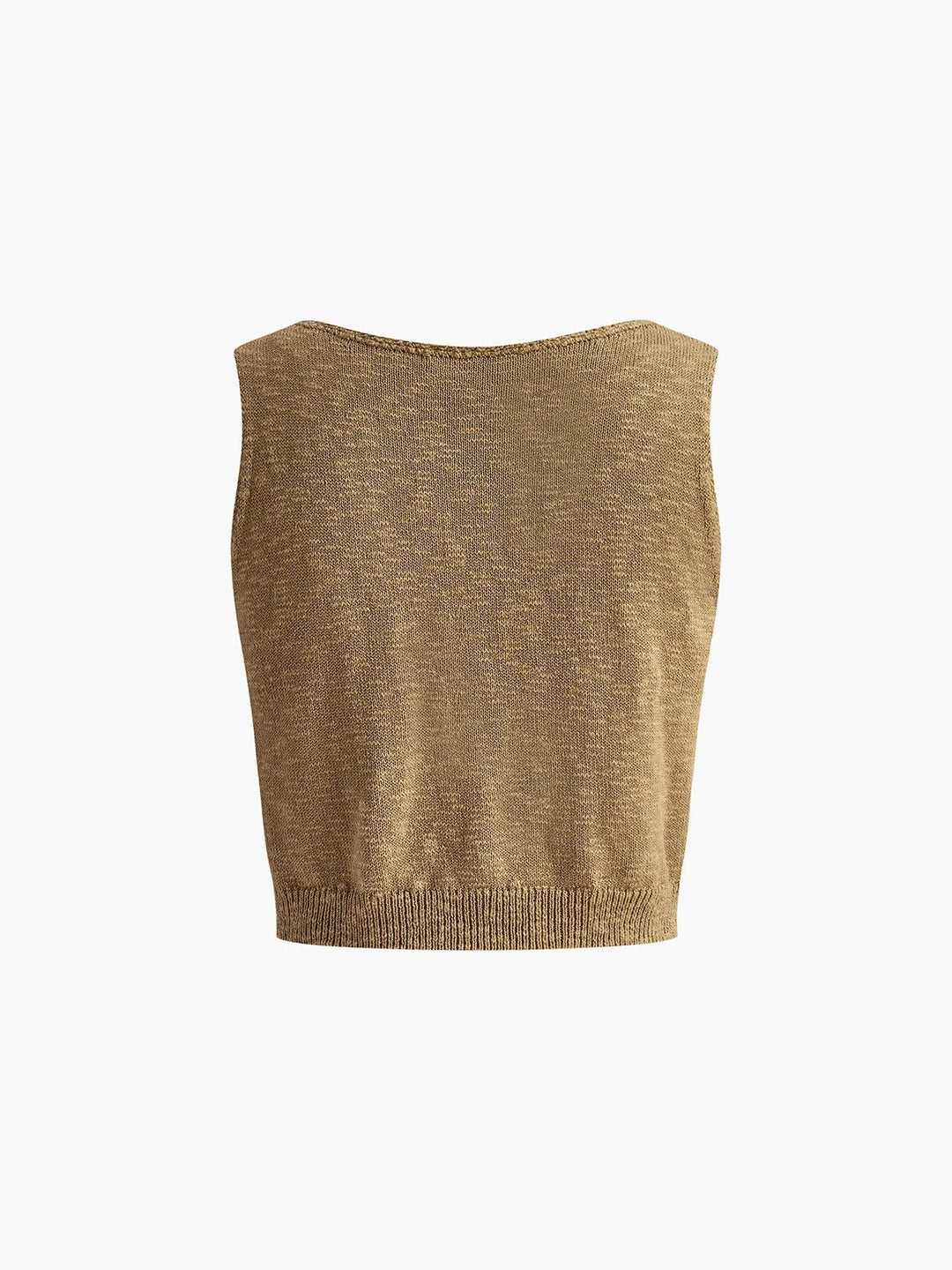 Sleeveless crop top with textured fabric in Mikah design.