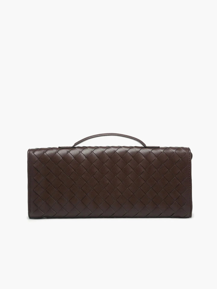 Black quilted shoulder bag with opal clasp closure, ideal for casual or formal outfits. Made of durable and stylish material.
