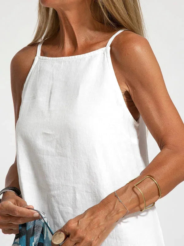 "Susan sleeveless maxi dress featuring a flowing silhouette, made of lightweight, breathable fabric perfect for casual or…