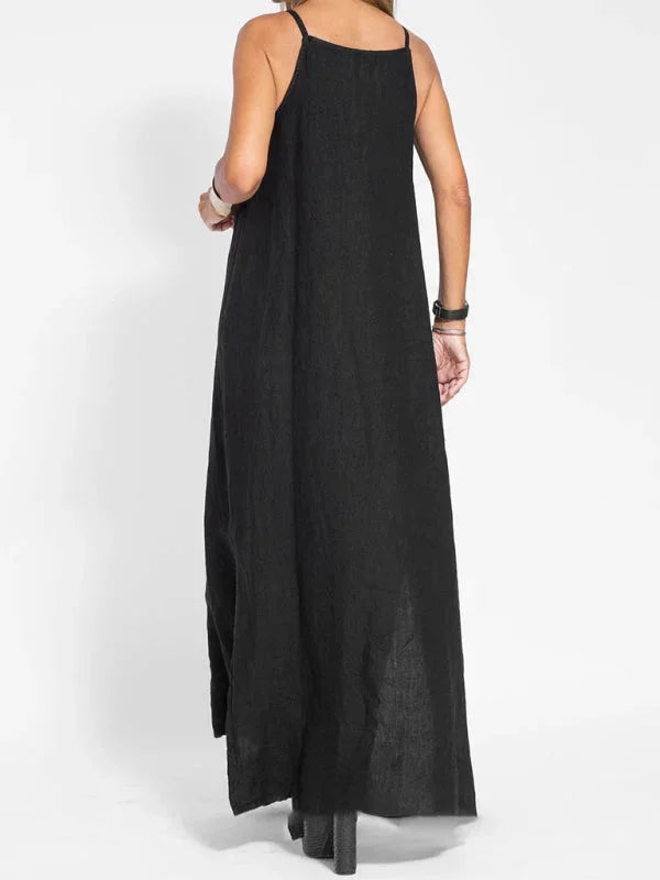 "Susan sleeveless maxi dress crafted from lightweight fabric with a flowing silhouette, perfect for casual outings and sunny…