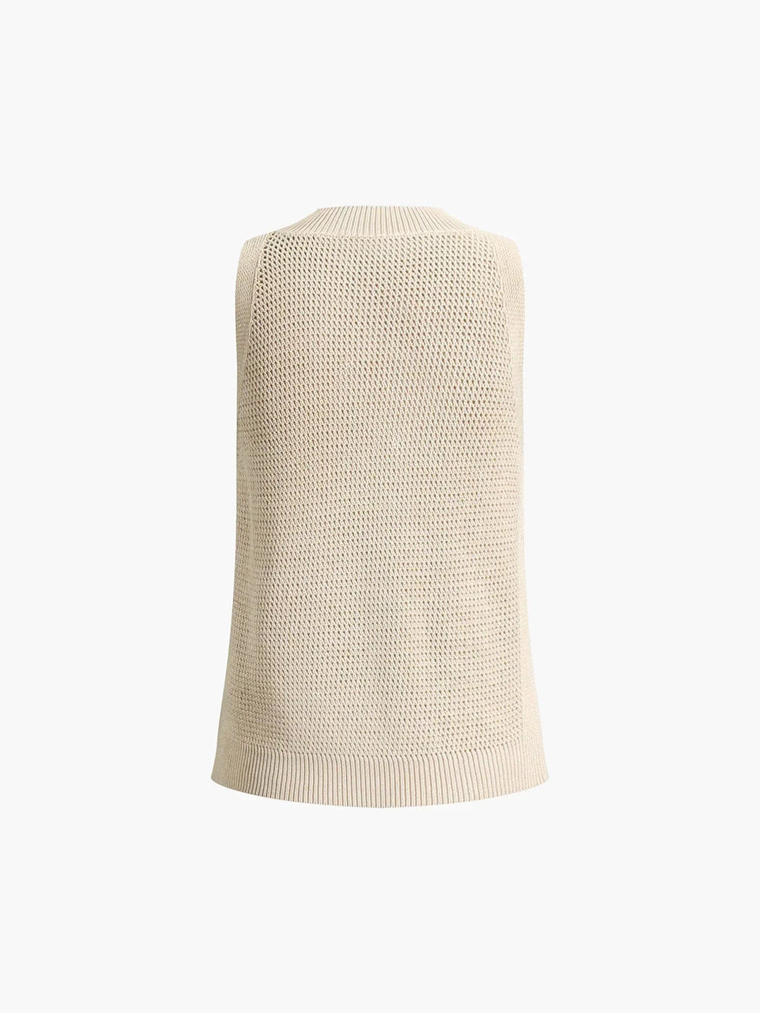 "Suzette sleeveless knit top in breathable fabric with textured design, perfect for stylish summer outfits"