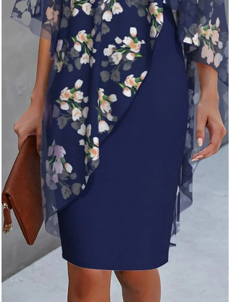 Sheer overlay shift dress in floral pattern with a relaxed fit - Tully dress perfect for a casual summer day out.