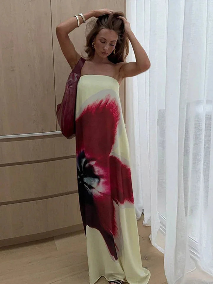 Floral print maxi dress with beach-ready vibes, featuring lightweight fabric in a stylish design by Zylah.